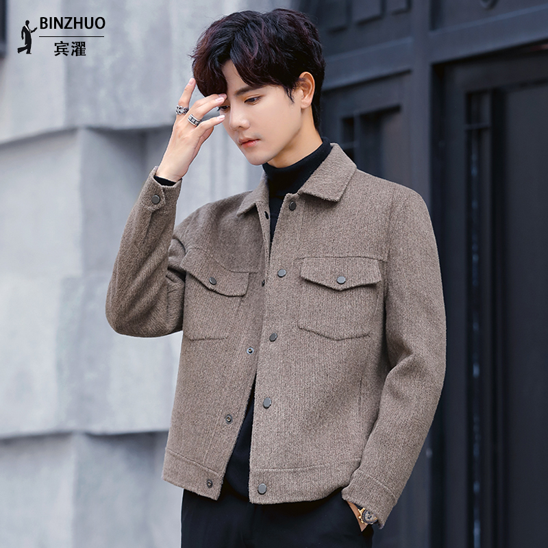 Double face jacket for men's wool Wool Coats Han Version Cashmere Big Clothes Short Trendy Niko New Autumn winter