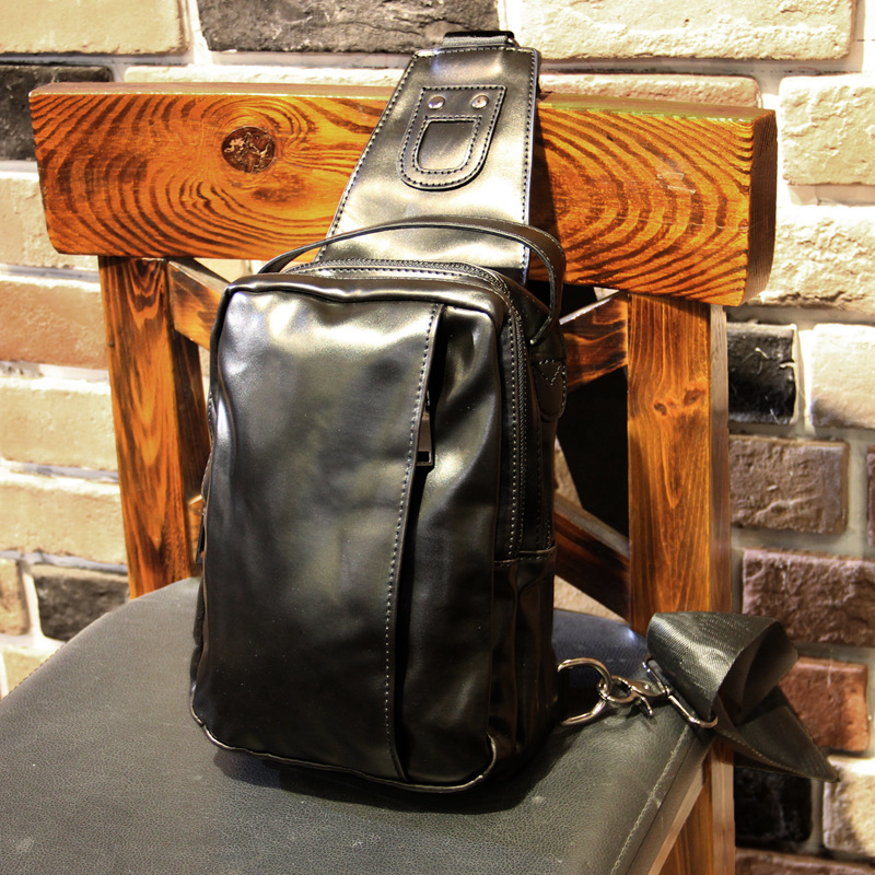 LORFVD Lofty men's bag chest bag men's 2020 new tide crazy horse leather shoulder bag men's messenger bag backpack