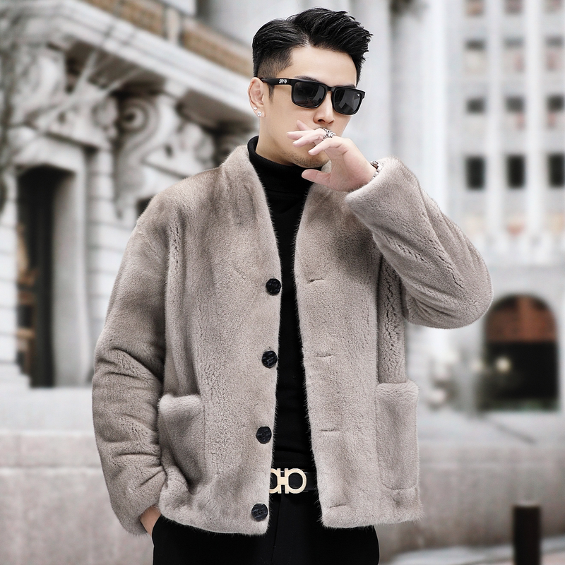 2026 New Imported Trendy Winter Mink Coat for Men, Short Genuine Fur Coat, Casual Men's Jacket 2026 New Imported Trendy Winter Mink Coat for Men, Short Genuine Fur Coat, Casual Men's Jacket