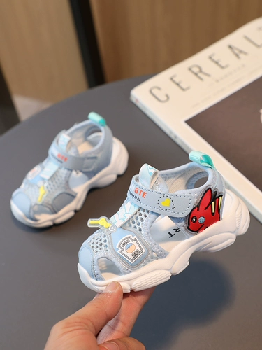 Детские летние сандалии для девочек, летняя нескользящая спортивная дышащая обувь для раннего возраста, 1-2 лет, мягкая подошва