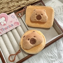 New Capibala Plush Coin Purse Capybara Bag Pendant Storage Bag Headphone Bag Mens and Womens Keychain Gift