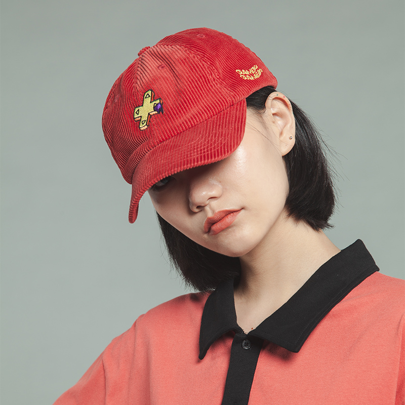 [Clearance] Saucerboi Vintage Corduroy Hat for Women, Autumn and Winter Versatile Embroidered Baseball Cap Trendy Baseball Cap