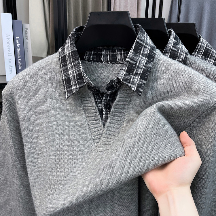 Youthful Crew Neck Plain Knit Urban Style Long-Sleeved Knitwear/Sweater