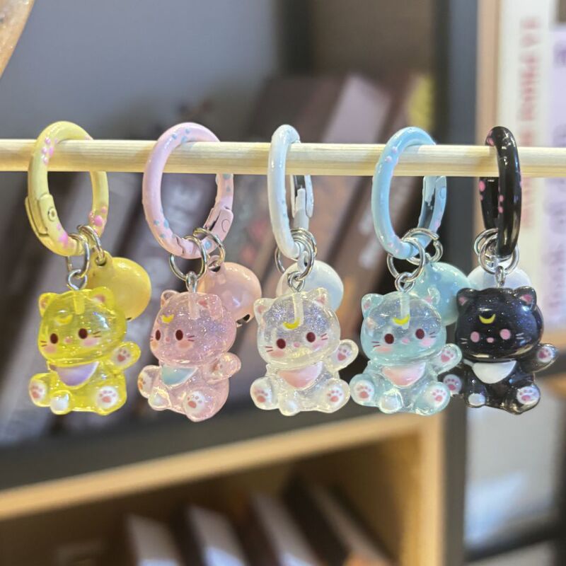 New Cat Cartoon Keychain Student Backpack Cute Pendant Girl Bag Accessories Jewelry Best Friend Gift
