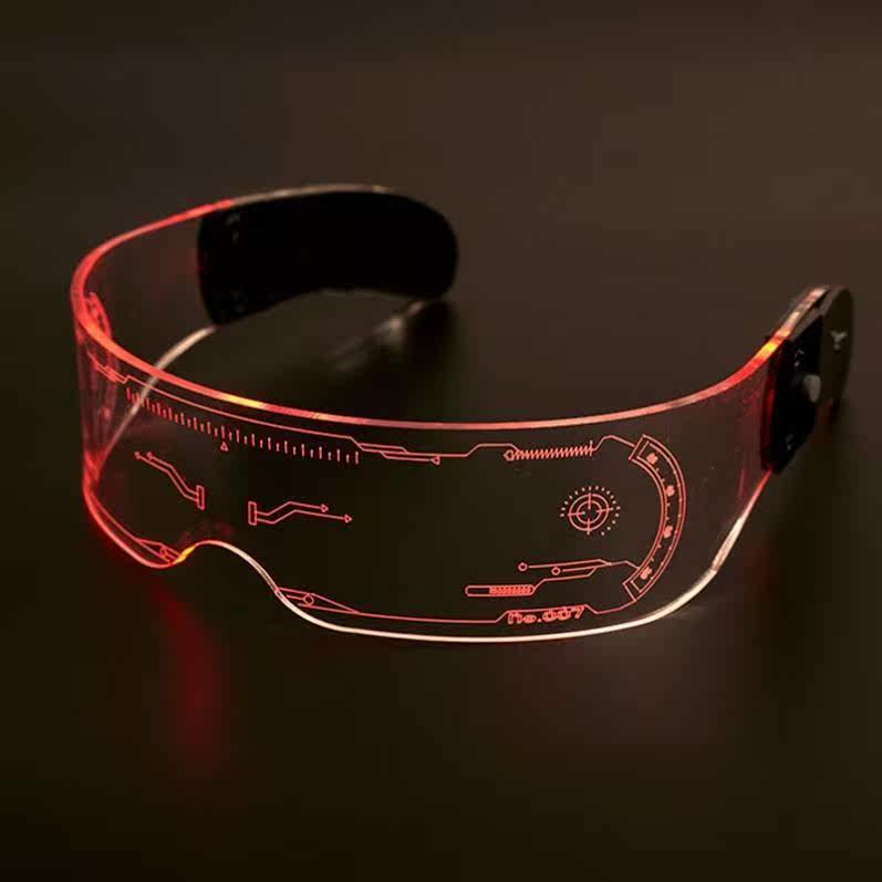 Artifact cool Bundy sunglasses bar Future science and technology sense glasses led tide girl music festival punk cyber props