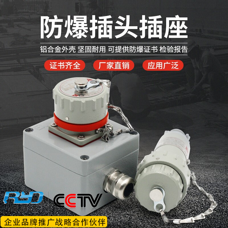 Industrial building non-sparking waterproof and dustproof three-core four-core three-phase four-pole 380v explosion-proof plug socket