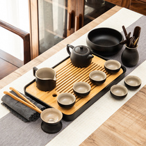Small tea set Kung fu teacup household Japanese simple living room office guest ceramic teapot teapot tray
