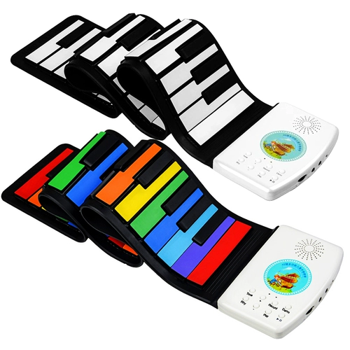 Радужное пианино для начинающих, складные музыкальные инструменты, электронная игрушка, 49 клавиш, увеличенная толщина
