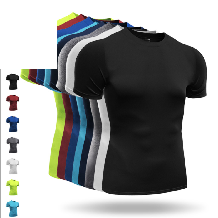 (10 pieces) Competitive aerobics clothing aerobics training clothing tight-fitting quick-drying high-elastic top men's T-shirt