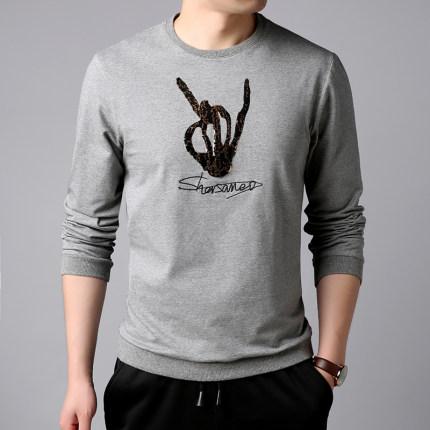 男士卫衣休闲男装圆领长袖t恤2018春季新款韩