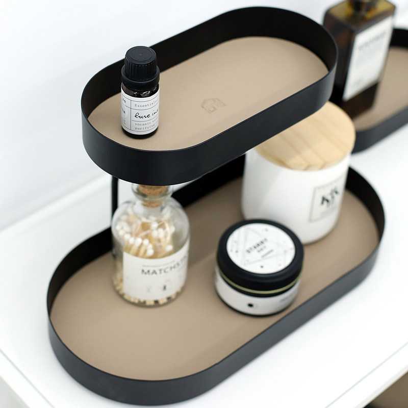 Nordic Style Iron Art Containing Disc Ins Wind Tabletop Containing Box Oval Key Tray Genguan Containing Deck Shelf