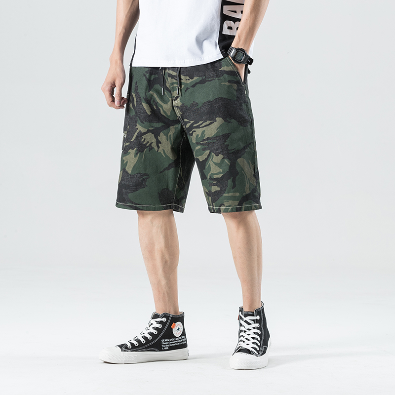 Men Military Corps Green Camouflak Casual Pants Shorts Male Tide 50% Pants Loose Large Size Tooling Big Trumpeter Pants