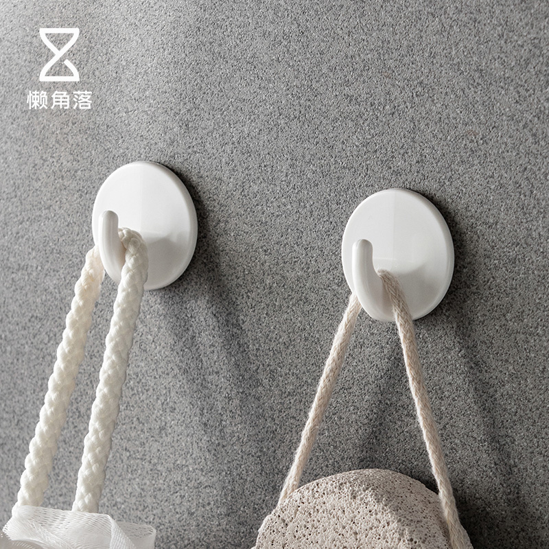 Lazy corner plastic hook Strong load-bearing hook Kitchen punch-free wall adhesive bathroom hook 65992