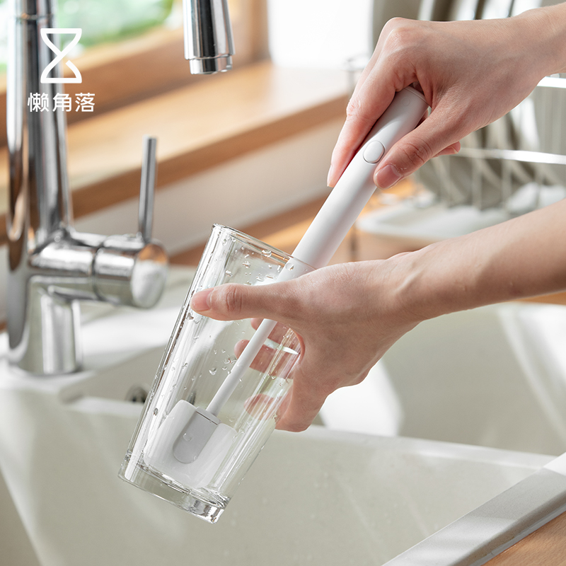 Lazy corner cup brush washing cup ware long handle sponge brush bottle cleaning brush no dead corner tea stain brush 66441