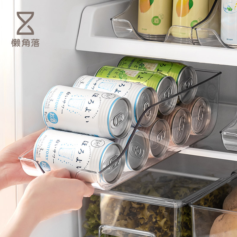 Lazy corner refrigerator storage box Transparent refrigerated beer beverage cola cans storage finishing artifact 68006