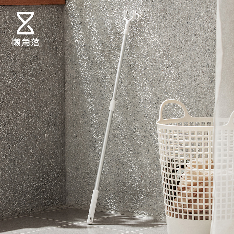 Lazy corner clothes pole aluminum pole telescopic clothes fork clothes rail balcony support clothes pole fork fork drying pole 66481