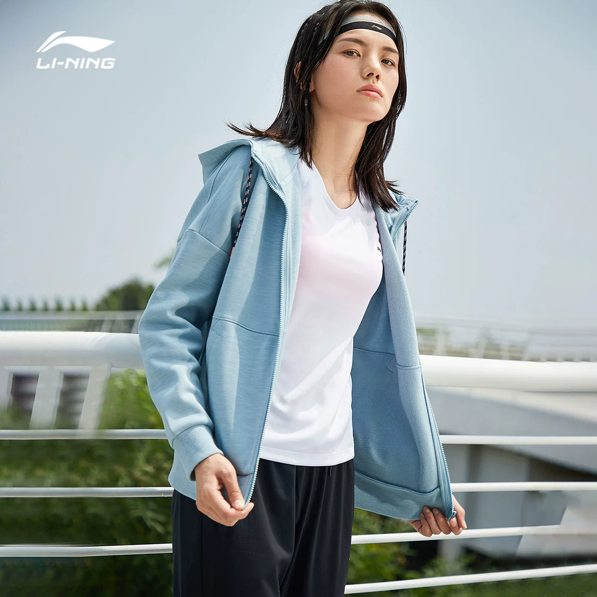 Свитшот Li Ning, кардиган для тренировок с длинным рукавом, модный худи, спортивный костюм