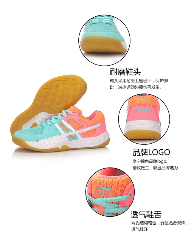 Giày cầu lông Li Ning Giày nữ tấn công mới mang giày thể thao chống trượt AYTM054