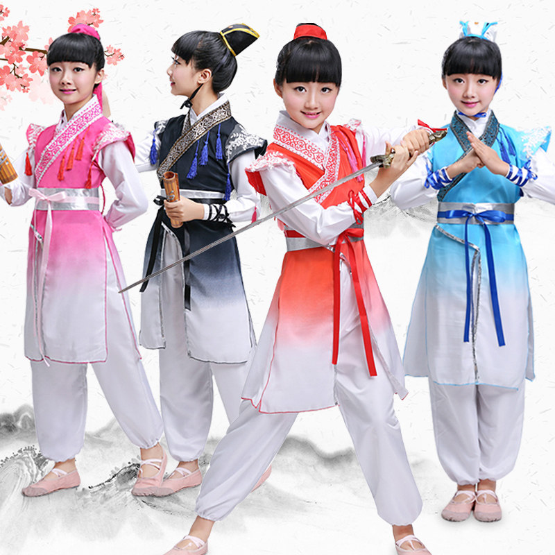 Children's Antiquity Book Children's National School Clothing Acts to Kindergarten Three Words Performed by Dressing Han Clothing