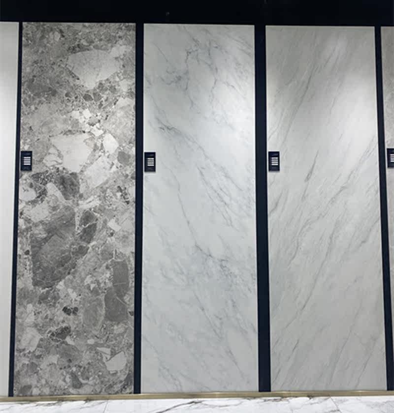 Matte slate slab 800*2600 living room TV background wall with pattern tile simple modern fish maw white wall brick