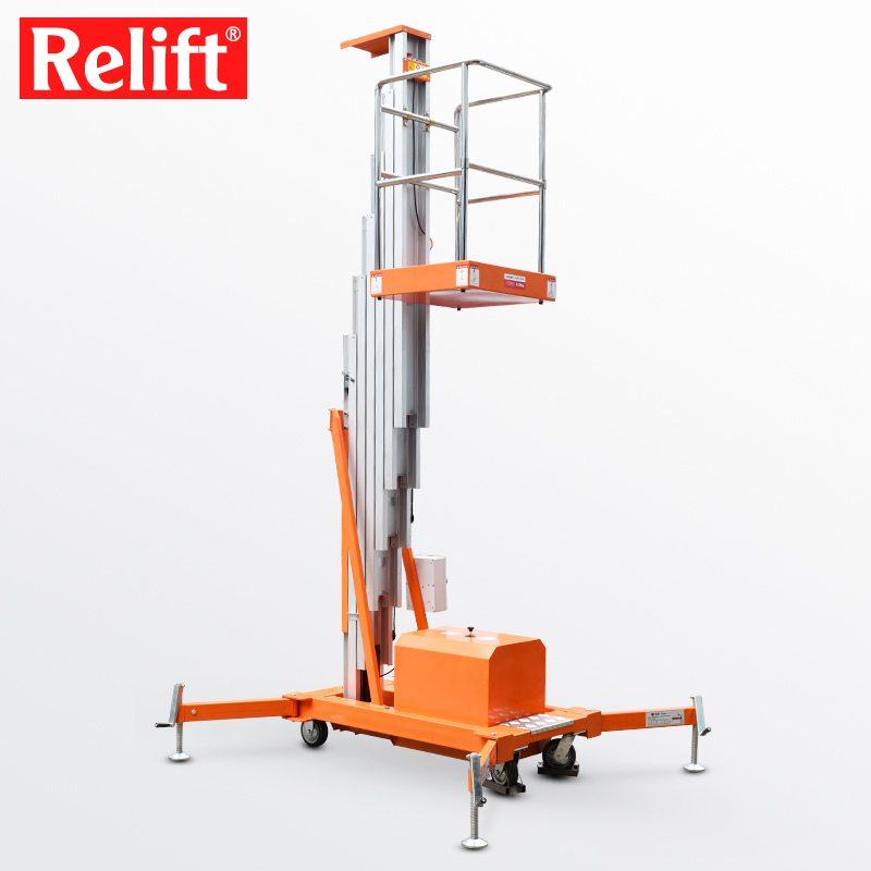 Rui Li electric single mast lifting platform Mast type mobile lift Aluminum alloy aerial work platform car Small