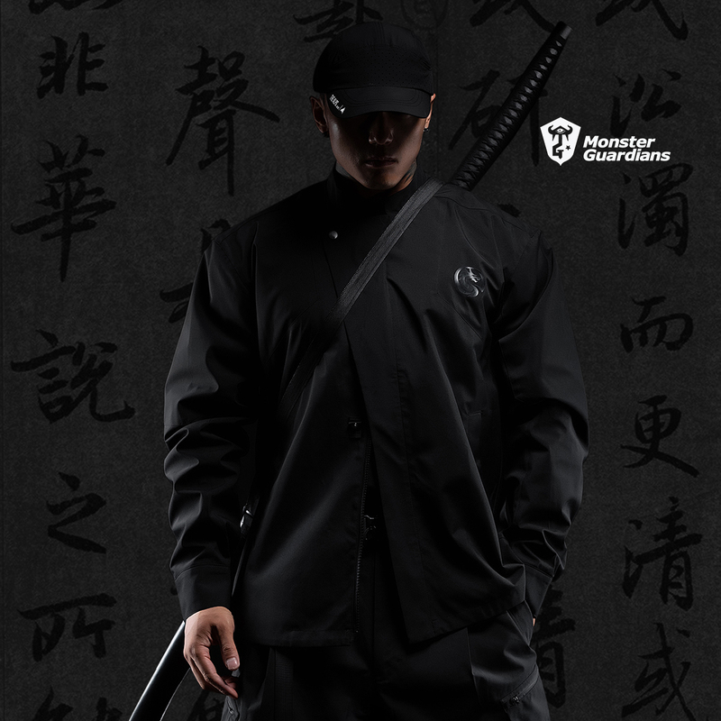 Monster Guardians Dark Night Series Men's Black Functional Style Chinese Jacket Waterproof