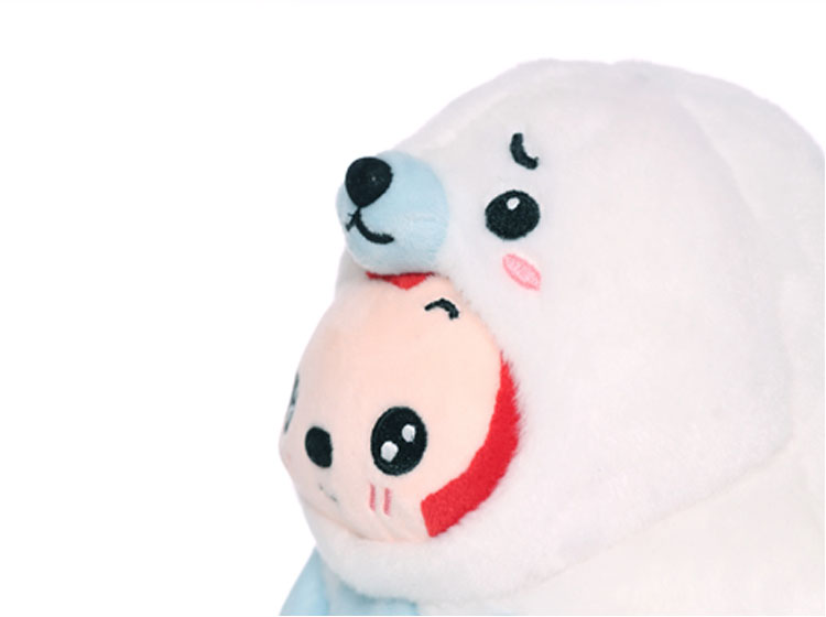 Một chiếc váy gấu trúc sang trọng Bắc Cực con dấu nhỏ búp bê sang trọng hoạt hình gối anime xung quanh món quà ngày lễ búp bê hình ảnh sticker de thương