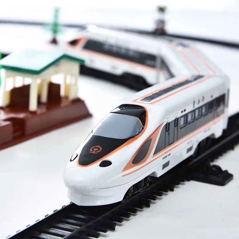 Aole simulation Fuxing electric high-speed rail sound and light Harmony EMU model children's train track toy