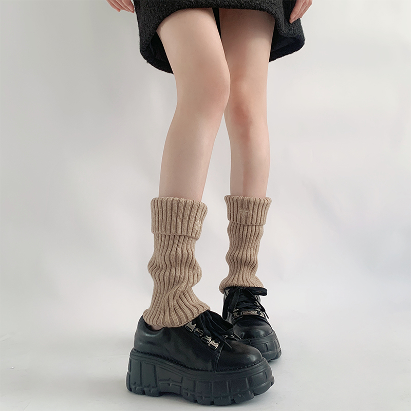 Nighttime Classroom Knitted Sock Covers, Spring and Autumn Style, Melard Mid-Calf Socks for Women, Japanese Y2K Leg Warmers, Ugg Slouch Socks