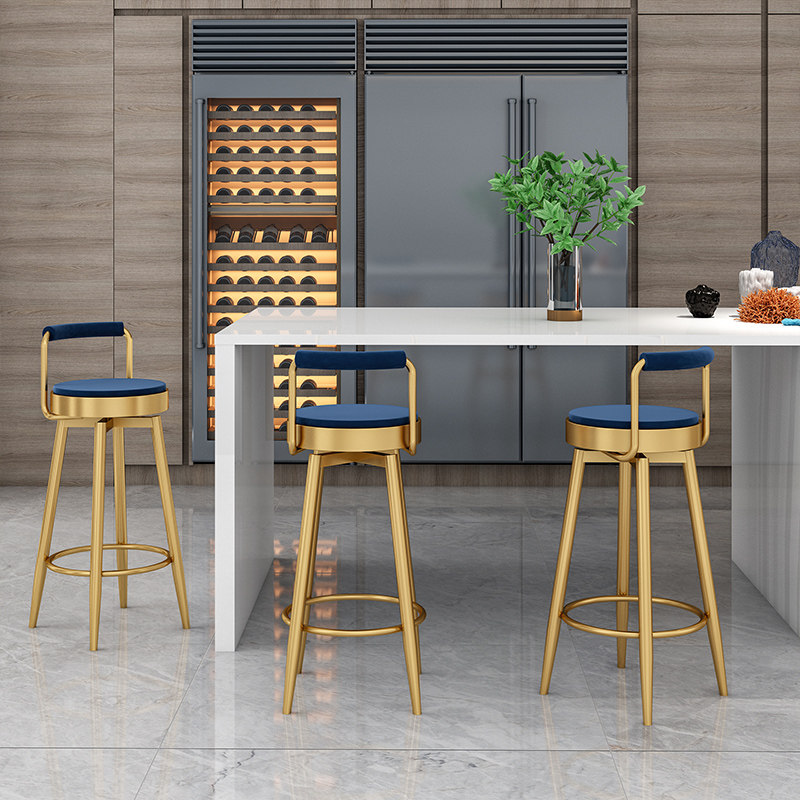 Light luxury bar bench home bar back rotating high stool simple stylish front desk high chair modern