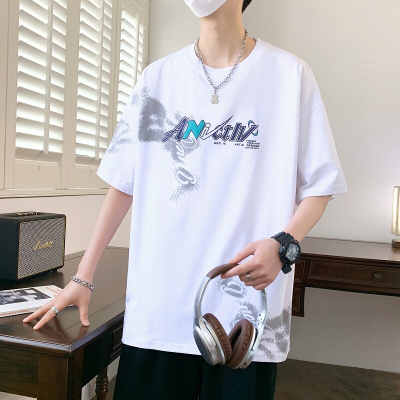Playboy T-Shirt Men's Summer Short-Sleeved Ice Oxygen Cotton Breathable Loose Casual Youth Middle School Student Hong Kong Fashion Brand Playboy T-Shirt Men's Summer Short-Sleeved Ice Oxygen Cotton Breathable Loose Casual Youth Middle School Student Hong Kong Fashion Brand