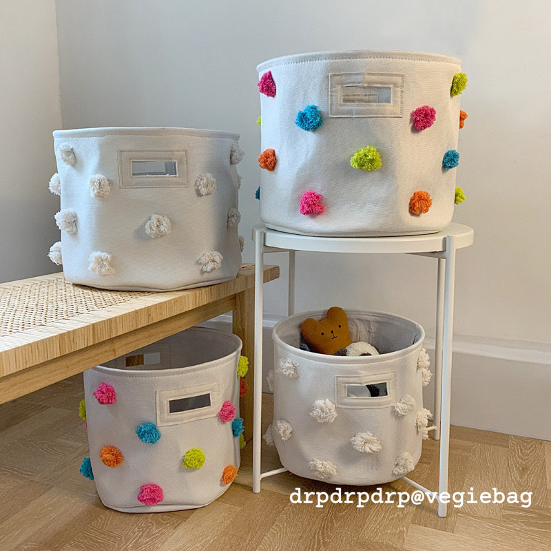 vegiebag Korea ins children's dirty clothes storage basket toy storage bucket clothes basket hair ball canvas finishing box