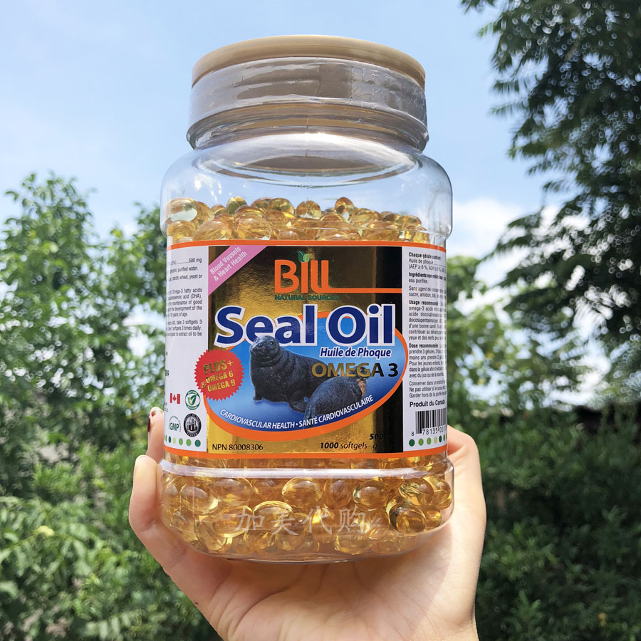 Spot Canadian Kangjia American standard Uncle BILL Seal Oil Softgels 1000 capsules Cardiovascular and cerebrovascular health
