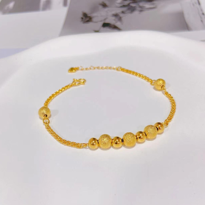 Gold-Plated Bracelet with Niche Design, Smooth and Matte Beads, Various Styles of Bracelets and Jewelry, Imitation Gold Ab Chain, Versatile Gift