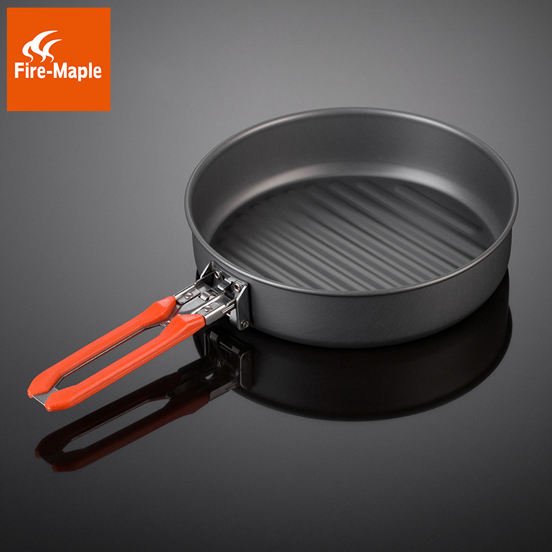 Hot Maple Feast Frying Pan Outdoor Campaign Folding Single Pan Fried Pipe Fried Big Capacity Outdoor Fried Egg