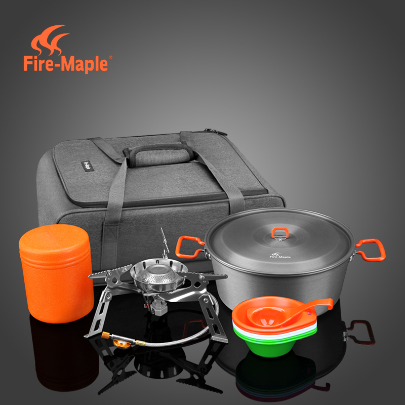 Fire Maple Outdoor Hot Pot Suit multiple people Self-driving Camping Hot Pot team Gathering of a portable wild cooking suit