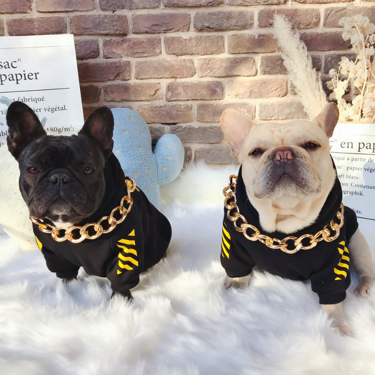 Super thick law fighting hero fighting bully gold chain society exaggerated big brother funny chain necklace accessories pug