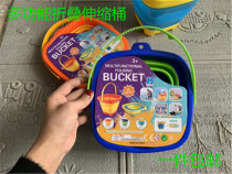 Export silicone folding small bucket children Beach play sand play water toys portable holiday travel sand bucket