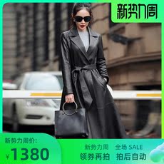 Кожаная куртка 海宁收腰修身真皮皮衣女中长款2020春秋新款绵羊皮单皮风衣大衣