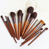  Wood color animal hair light front wool pony hair makeup brush loose powder brush blush brush eye shadow