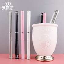 Double-headed eyebrow brush with cover Spiral brush A portable eyebrow powder makeup brush Bevel brush Single thrush brush