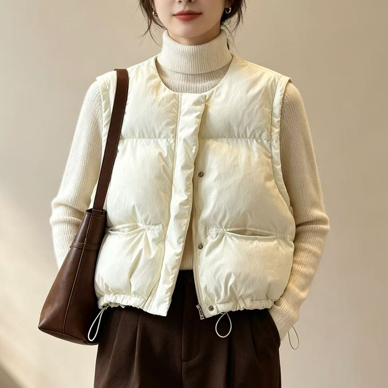 Korean Style 2026 Autumn and Winter Fashion down Cotton Jacket Casual Vest Loose Fit Petite Puffer Vest Loose Vest Korean Style 2026 Autumn and Winter Fashion down Cotton Jacket Casual Vest Loose Fit Petite Puffer Vest Loose Vest