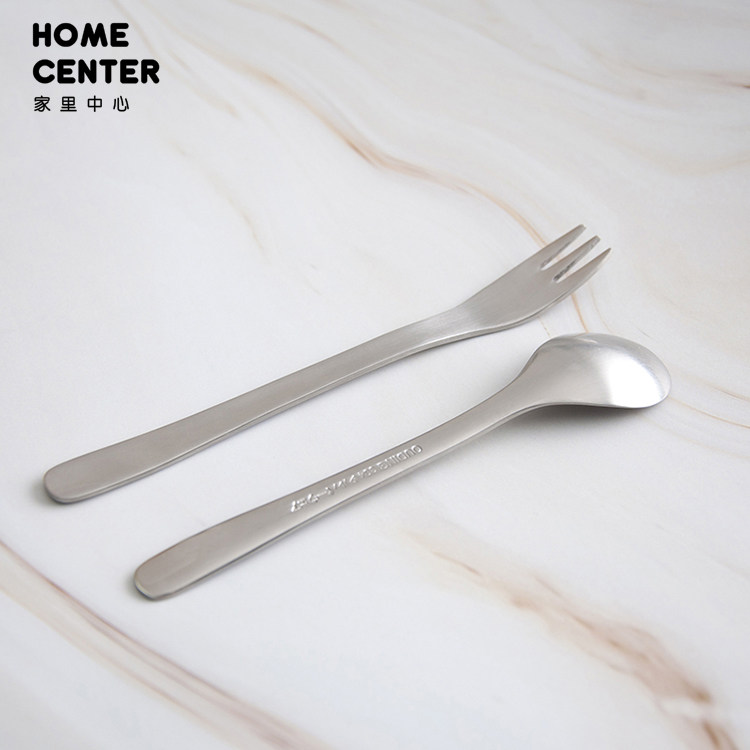 Home Central Day Style Wind Cutlery Matt Silver Coffee Spoon Sweet Pitchfork Fruit Fork Sugar Spoon Stainless Steel Hard