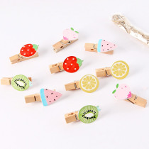 Cartoon fruit wood clip hemp rope photo wall creative decorations message note clip ins Net red photo props clip