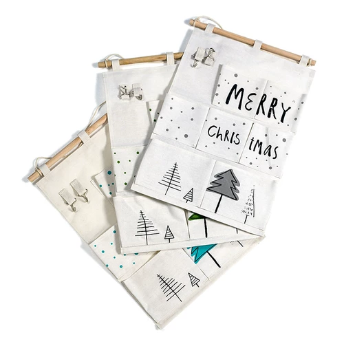 Рождественские украшения хранилище в карманной двери за холстом -мусором Студент Студент Стол Стол Стол Поселкивающей сумки с крючком с крючком