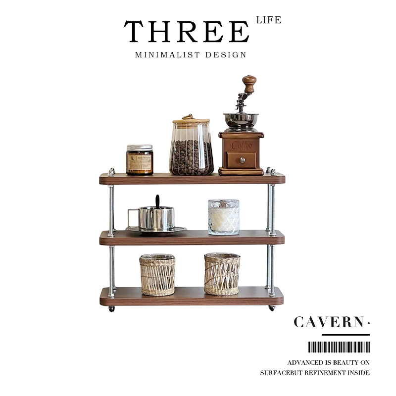 Tlife·Cavern·Multi-Layer Solid Wood Cup Storage Rack for Desktop, Kitchen Coffee Corner |   Yaoai