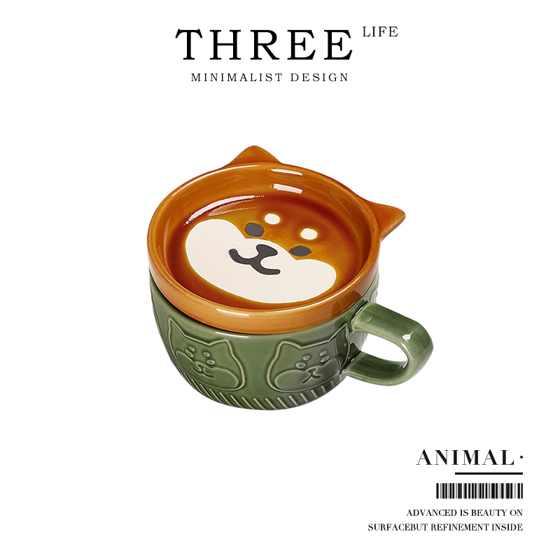 Tlife·Animal·Ceramic Creative Mug Cartoon Style Milk Coffee Cup with Lid | Animals Tlife·Animal·Ceramic Creative Mug Cartoon Style Milk Coffee Cup with Lid | Animals