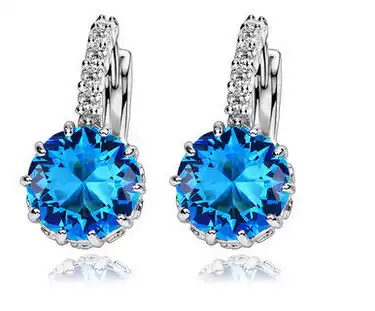 Earrings Korean fashion temperament simple earrings earring jewelry women Blue Danube River