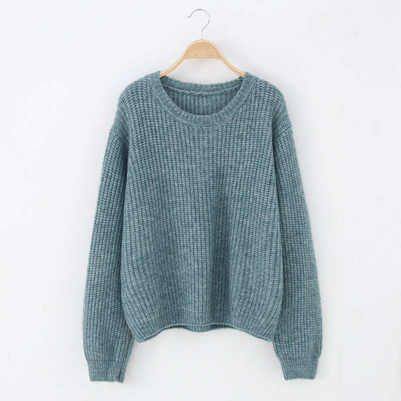 Round Neck Pullover Sweater for Women, New Autumn and Winter Style, Lazy Style, Thick Thickeneded, Loose Outer Wear, Versatile Knitted Top