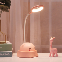 Cute creative small table lamp eye protection LED dormitory desk Student USB charging childrens learning bedside reading night light